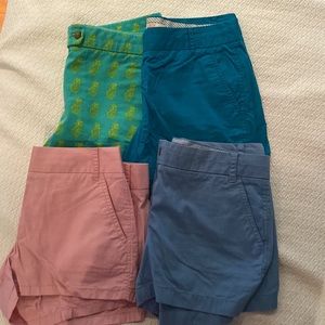 5 pairs of J. Crew chino shorts. White pair in last picture.